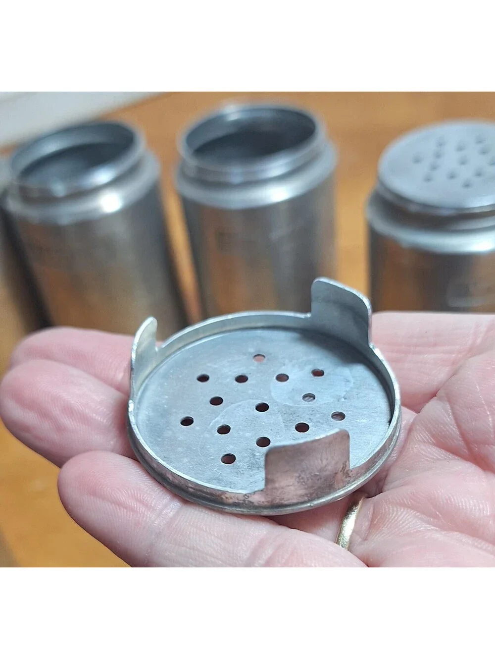 Kromex Aluminum Spice Jar Set of 8 Silver Shakers & Black Lids 3.75